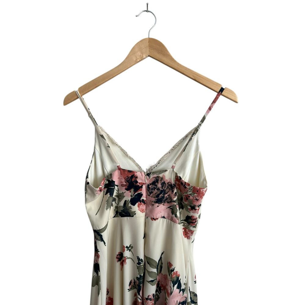 Lulus Emilee Cream Floral Print Spaghetti Strap Midi Dress Size XS - Picture 7 of 11